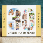 30th Birthday Photo Collage Number 30 Neutral Canvas Print<br><div class="desc">Create your own unique 30th Birthday Gift. This smart canvas is a great way to display your photo collage. The template is set up ready for you to add your favorite photos, which will automatically appear in the shape of the number 30. You can also add your name and birth...</div>