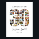 30th Birthday Photo Collage Poster<br><div class="desc">Create your own personalized birthday photo collage poster featuring your favorite pictures in the shape of the number 30.</div>