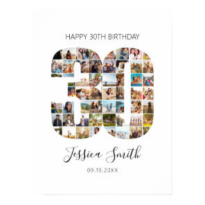 30th Birthday Photo Collage Poster