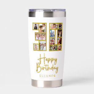 30th Birthday Photo Collage White Insulated Tumbler