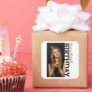 30th Birthday Photo college Party favor Square Sticker