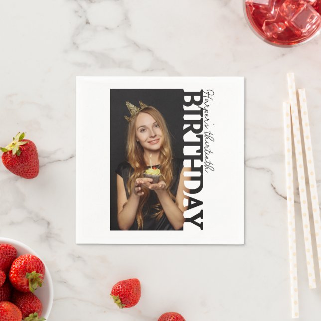 30th Birthday Photo college Party  Napkins (Insitu)