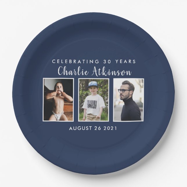 30th birthday photo plate (Front)