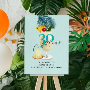 30th Birthday Pineapple Cocktail Summer Party Foam Board