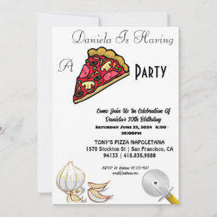 30th Birthday Pizza Party Invitation