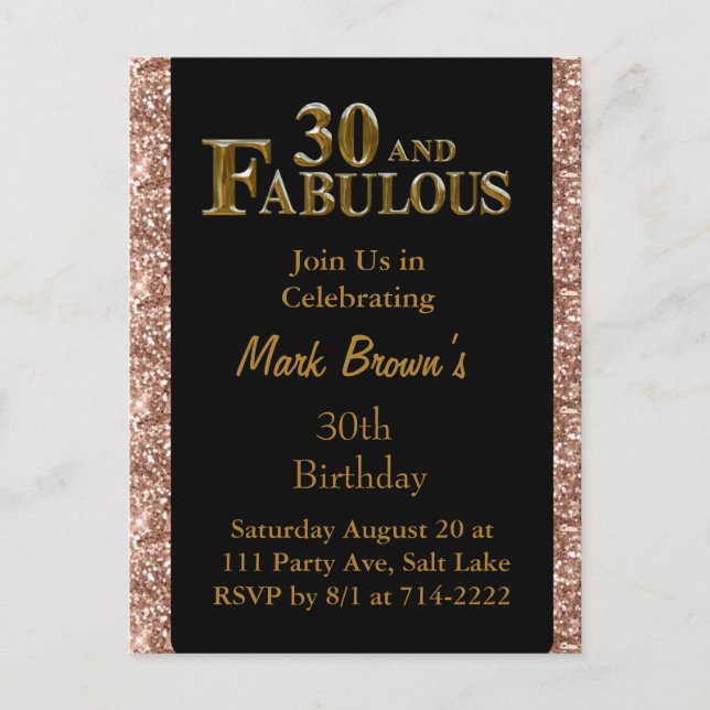 30th Birthday  Postcard (Front)