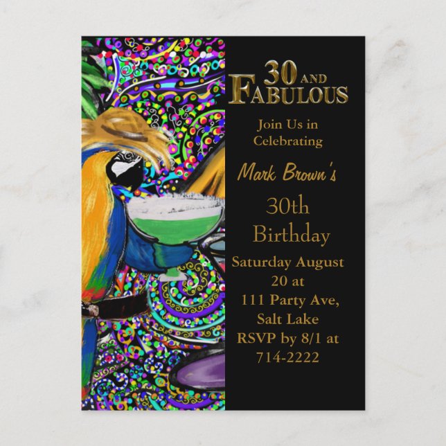 30th Birthday  Postcard (Front)