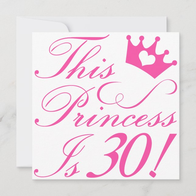30th Birthday Princess Card (Front)