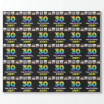 [ Thumbnail: 30th Birthday: Rainbow “30“; Custom Photos & Name Wrapping Paper ]