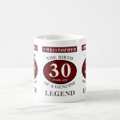 30th Birthday Red Genuine Legend Add Your Name Coffee Mug (Center)
