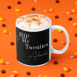 30th Birthday RIP 20s Black and White Coffee Mug<br><div class="desc">This is a modern, 30th birthday, Halloween design. This simple RIP 20s design, is in classic black and white with stylish typography and space for you to add your name. Perfect for a cool and fun, Halloween themed, 30th birthday party or celebration and ideal as a birthday gift or as...</div>