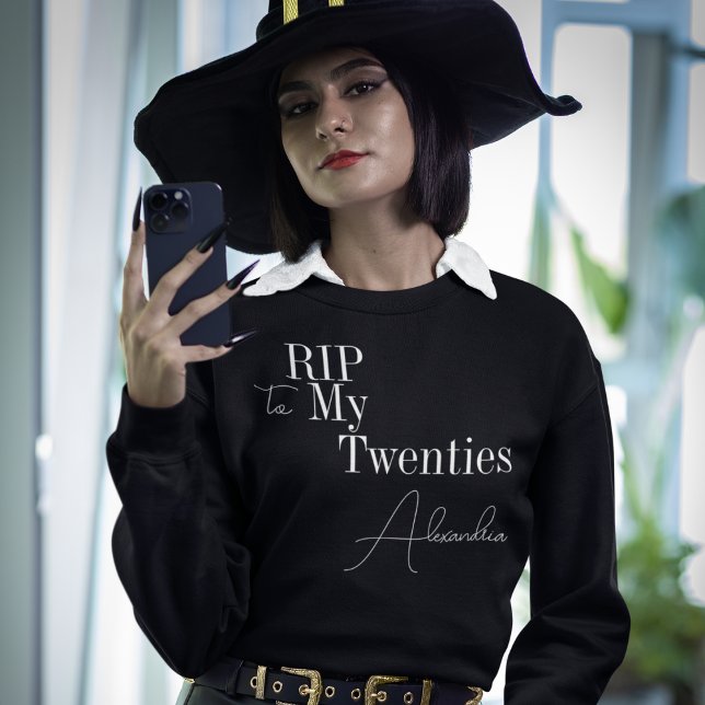 30th Birthday RIP 20s Black White Matching Party Sweatshirt (Creator Uploaded)