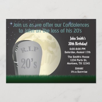 30th Birthday Rip 20s Invitation by aaronsgraphics at Zazzle