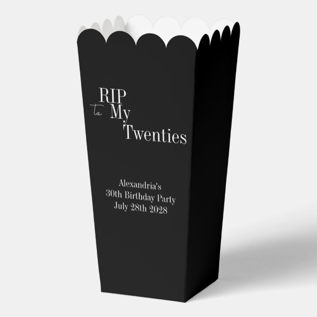 30th Birthday RIP 20s Party Favor Boxes (Front)