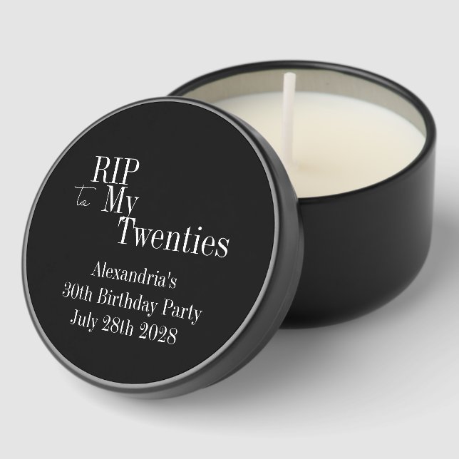 30th Birthday RIP 20s Party Mini Candle Favors (Corner)