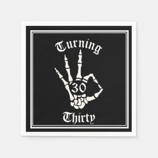30th Birthday - RIP Twenties Skeleton Paper Plate  Napkins