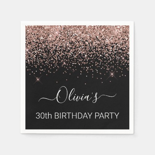 30th Birthday Rose Gold Blush Pink Glitter Any Age Napkins
