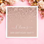 30th Birthday Rose Gold Blush Pink Glitter Any Age Napkins<br><div class="desc">30th Birthday Party Rose Gold - Blush Pink  Any Age Sparkle Glitter Brushed Metal Monogram Name Paper Party Napkins. This makes the perfect sweet 16 birthday,  15th,  18th,  21st,  30th,  40th,  50th,  60th,  70th,  80th,  90th,  100th party supplies for someone that loves glam luxury and chic styles.</div>