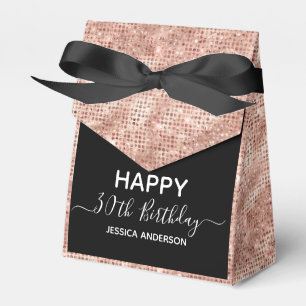 30th Birthday Rose Gold Glitter Favor Box