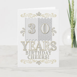 30th Birthday Silver and Golden Hues with Elegant Card