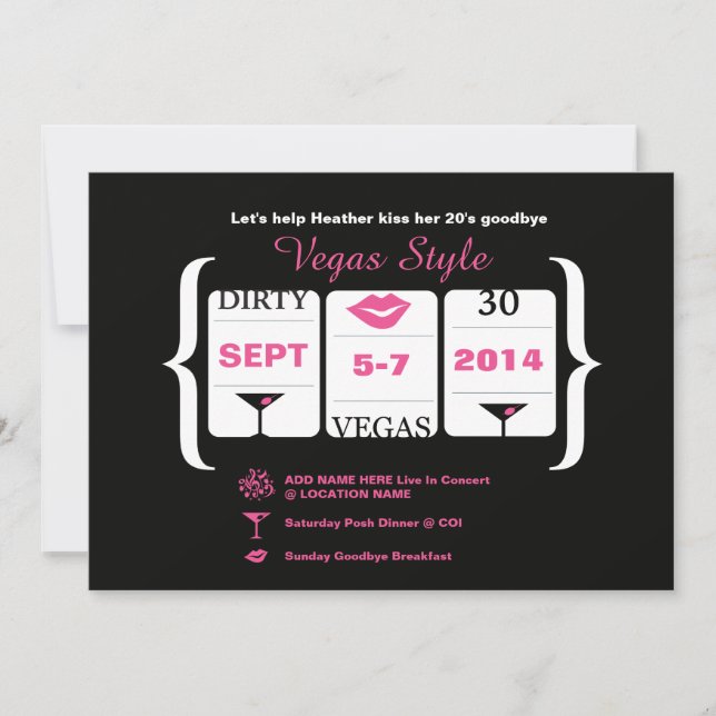 30th Birthday Slot Machine Invitation (Front)