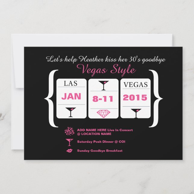 30th Birthday Slot Machine Invitation (Front)