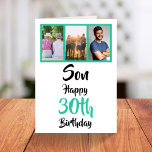 30th Birthday Son Green Modern Photo Collage Card<br><div class="desc">Put a smile on a face with this personalized 3 photo collage 30th birthday card for your son. - Simply click to personalize this design 🔥 My promises - This design is unique and is designed with you in mind 🙏 Thank you for supporting my small business - If you...</div>