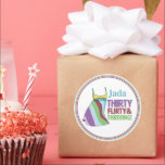 30th Birthday Stickers Thirty Flirty & Thriving<br><div class="desc">Get ready for a fun girls' night with our "Thirty,  Flirty & Thriving" 30th birthday theme! Perfect for celebrating your milestone birthday,  this playful and vibrant design will set the tone for a night full of laughter,  dancing,  and unforgettable memories. Personalize it for your special celebration!</div>