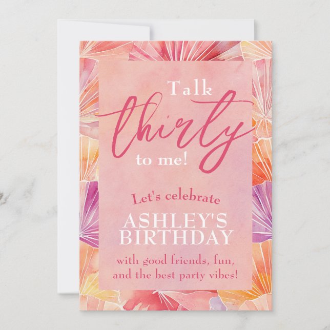 30th Birthday Talk Thirty to Me Invitation (Front)