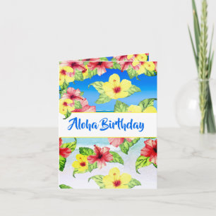 30th Birthday Tropical Flower Beach Aloha Hibiscus Invitation