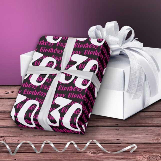 30th Birthday Typography Custom Age  Wrapping Paper (Creator Uploaded)