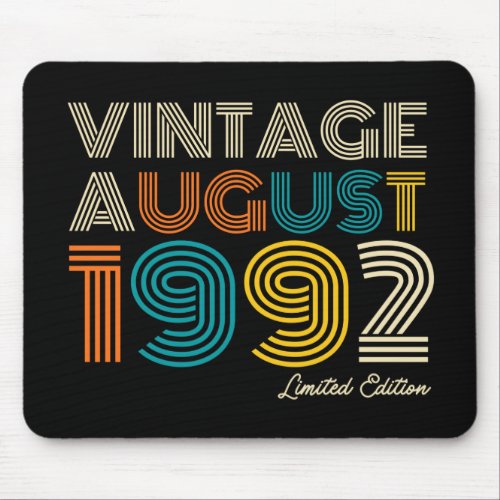 30th Birthday Vintage 1992 Limited Edition Mouse Pad