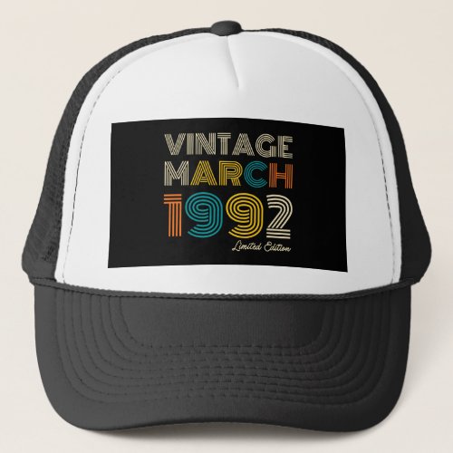 30th Birthday Vintage 1992 Trucker Hat