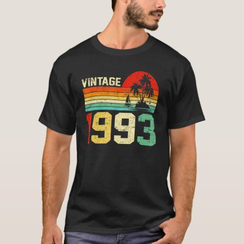 30th Birthday   Vintage 1993 Retro Men Women 30 Ye T_Shirt