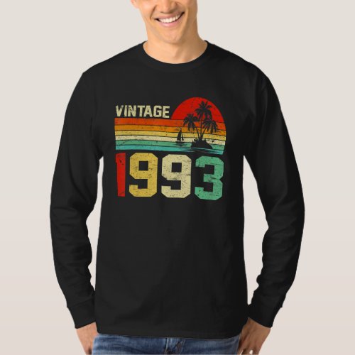 30th Birthday   Vintage 1993 Retro Men Women 30 Ye T_Shirt