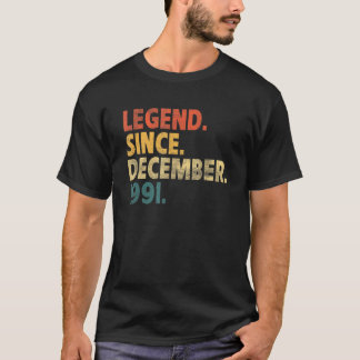 30th Birthday   Vintage Legend Since December 1991 T-Shirt