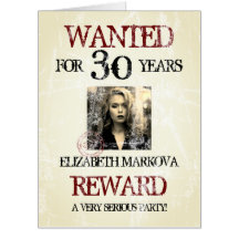 30th Birthday Vintage Wanted Retro Photo Template