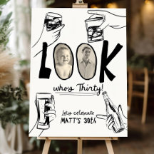 30th Birthday welcome sign Template, Male 30th bir