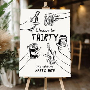 30th Birthday welcome sign Template, Male 30th bir