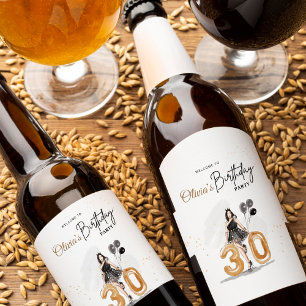 30th birthday welcome sign, wine label