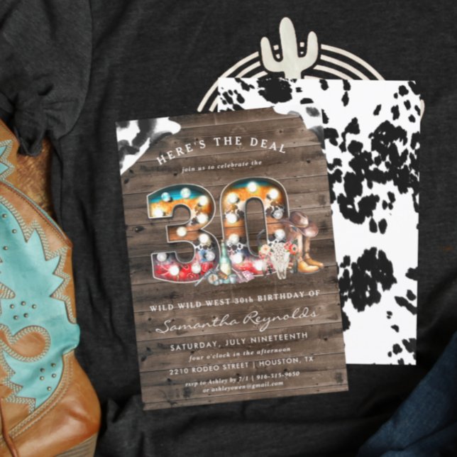 30th Birthday | Wild West Cowboy Invitation (Creator Uploaded)