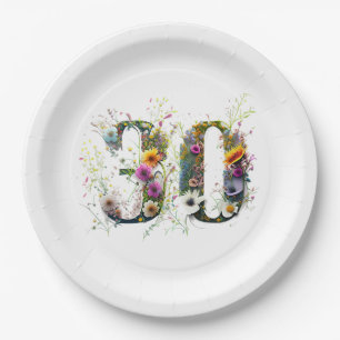 30th Birthday Wildflowers Happy Birthday Paper Plates