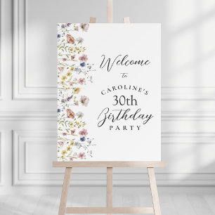 30th Birthday Wildflowers Watercolor Floral Foam Board