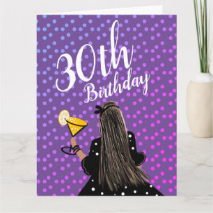 30th Birthday Woman Cocktail Fashion Beauty Card