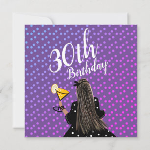30th Birthday Woman Cocktail Fashion Beauty  Card