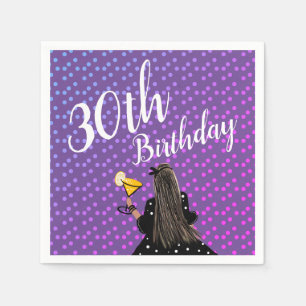 30th Birthday Woman Cocktail Fashion Beauty   Napkins