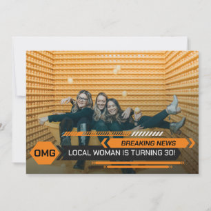 30th Birthday Woman's Breaking TV News Party Invitation