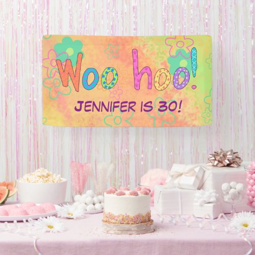 30th Birthday WooHoo Name Personalized Banner