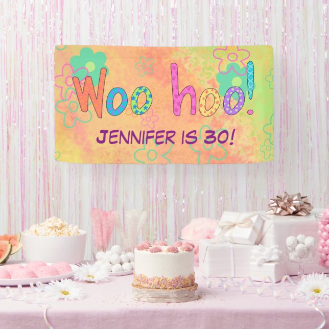 30th Birthday WooHoo Name Personalized Banner (Party)