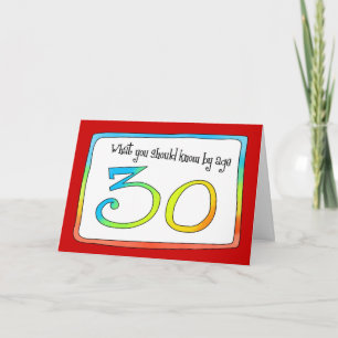 30th Birthday Words of Wisdom Card